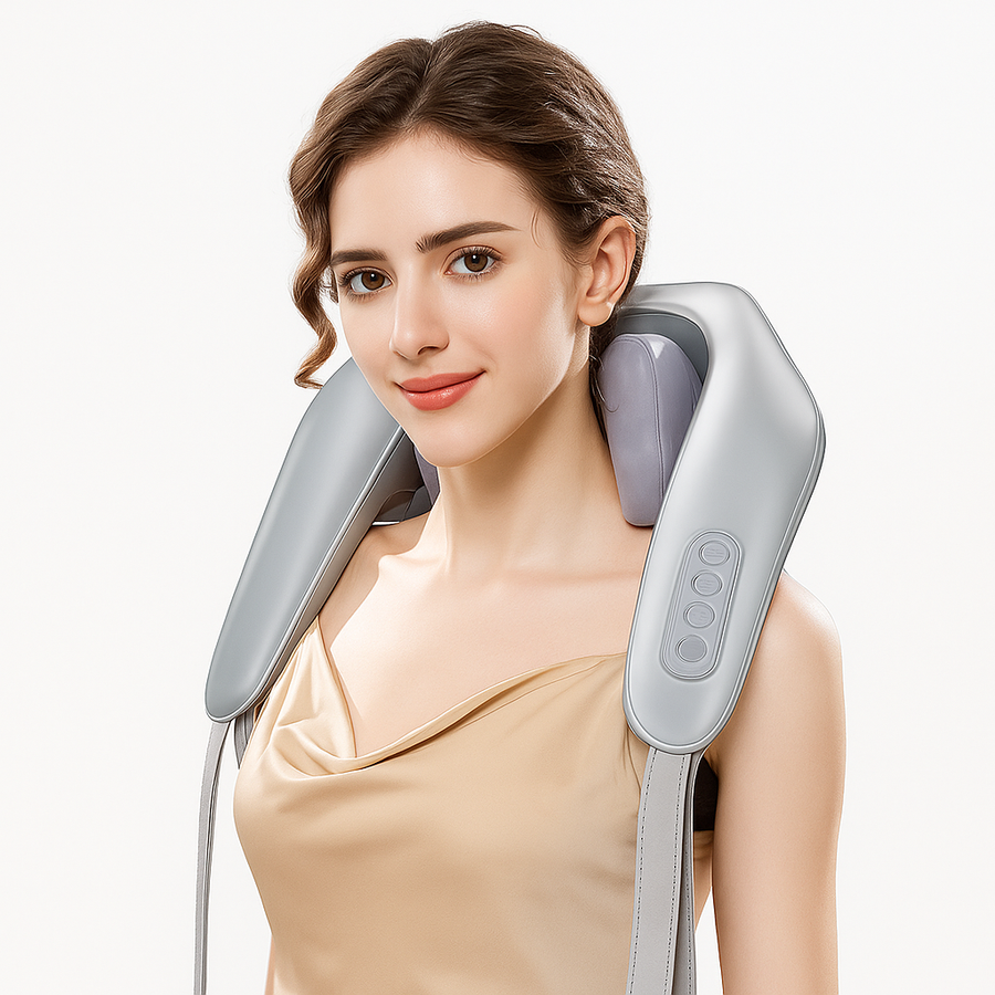 THEIA Shiatsu Neck and Shoulder Massager – Heated Back Massager U-Shape Deep Kneading Electric Massage Pillow for Neck, Waist, Leg, and Body Relief