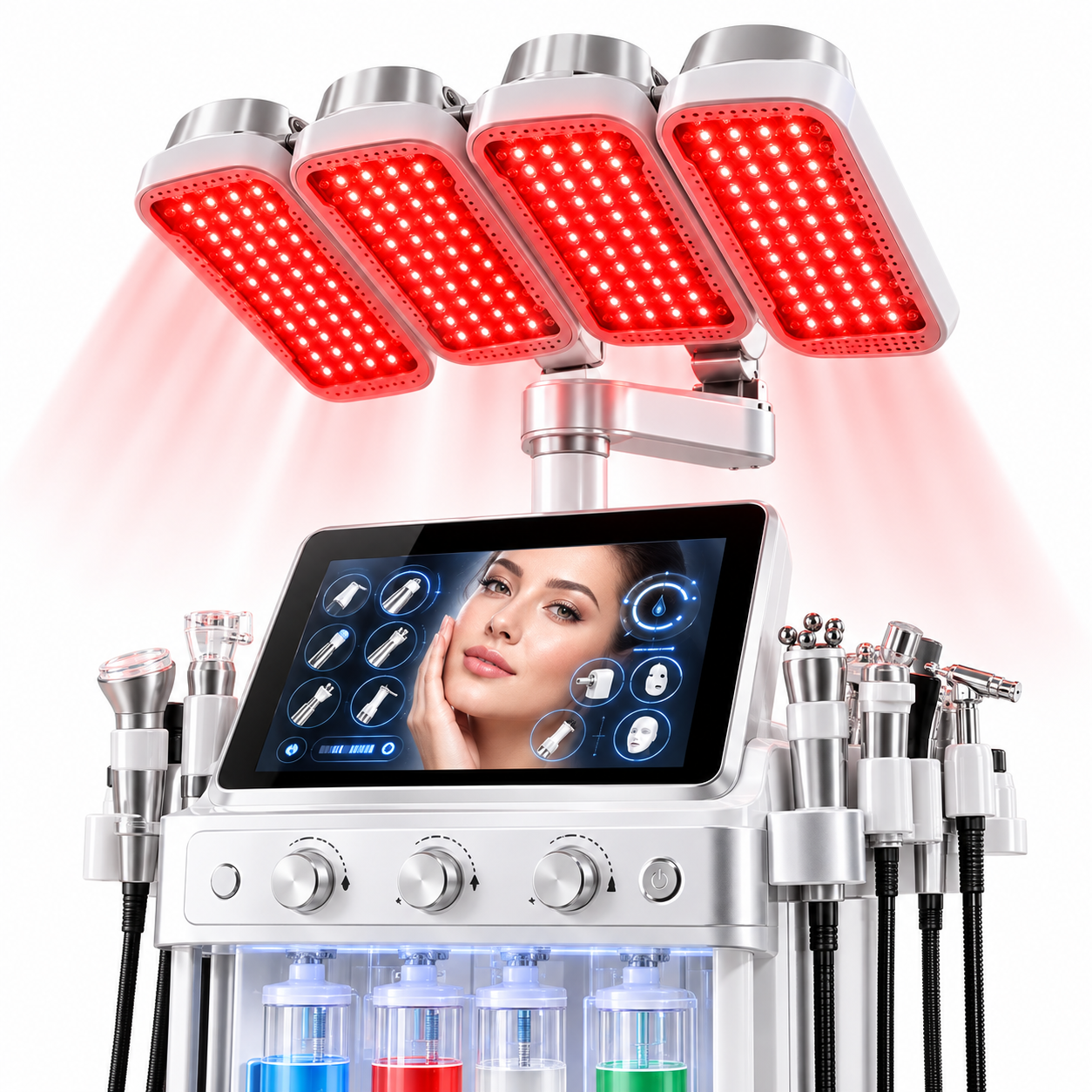 12-in-1 Hydro Dermabrasion Facial Machine with 4-Color LED Light Therapy