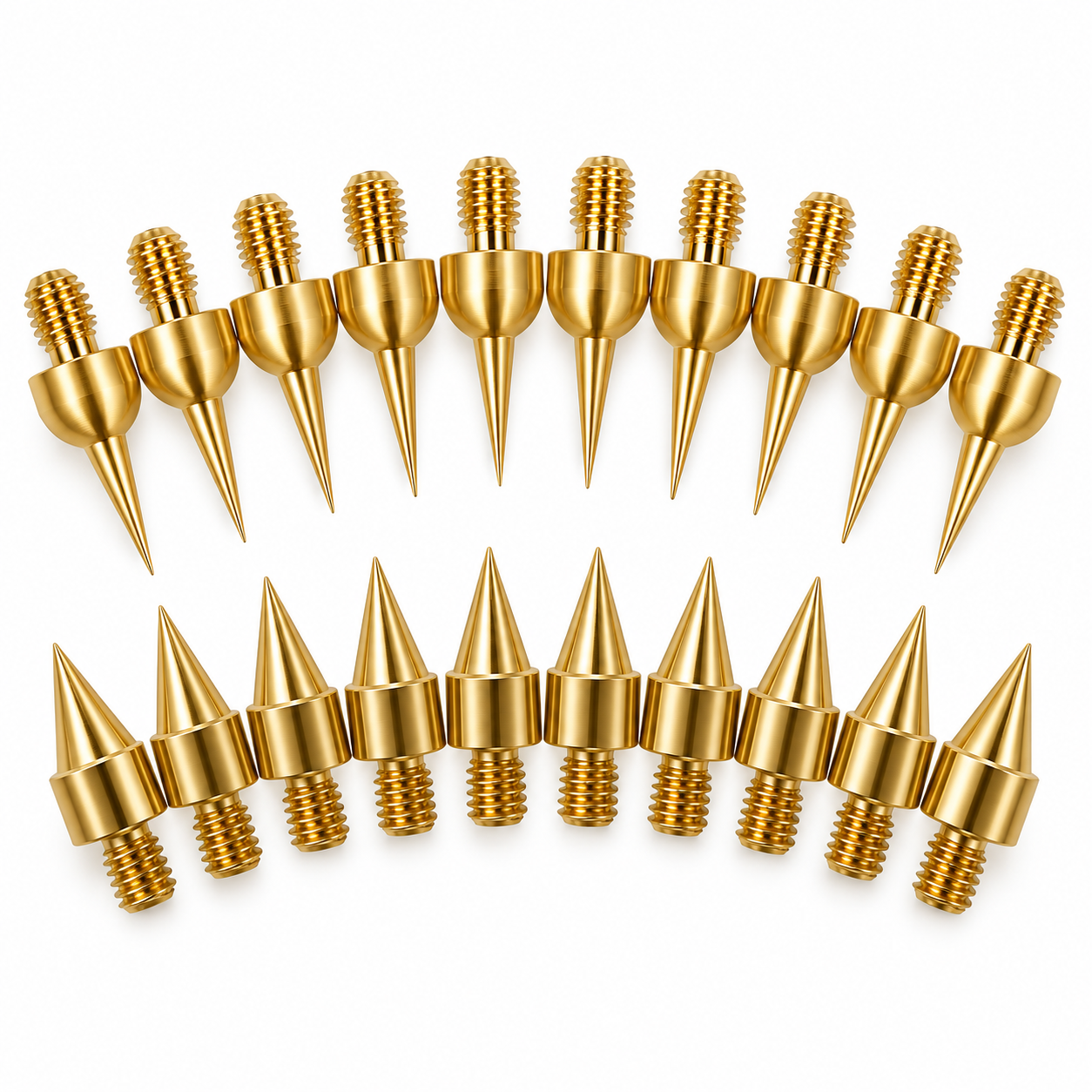 20-Piece Gold Plasma Pen Replacement Needle Tips – Fine & Standard Pointed Screw-In Electrodes