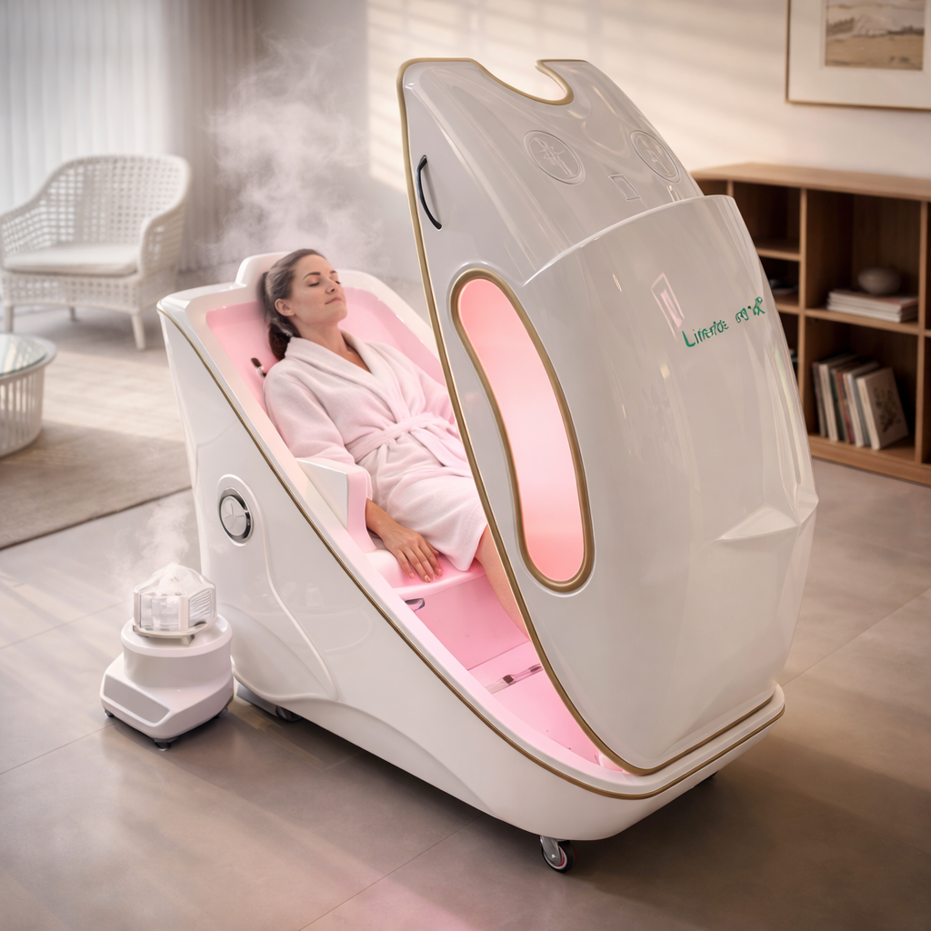 THEIA Health Capsule Infrared Sauna Pod – Herbal Steam, Ozone Cleaning & LCD Touch Control – Professional Beauty Salon Sauna Capsule