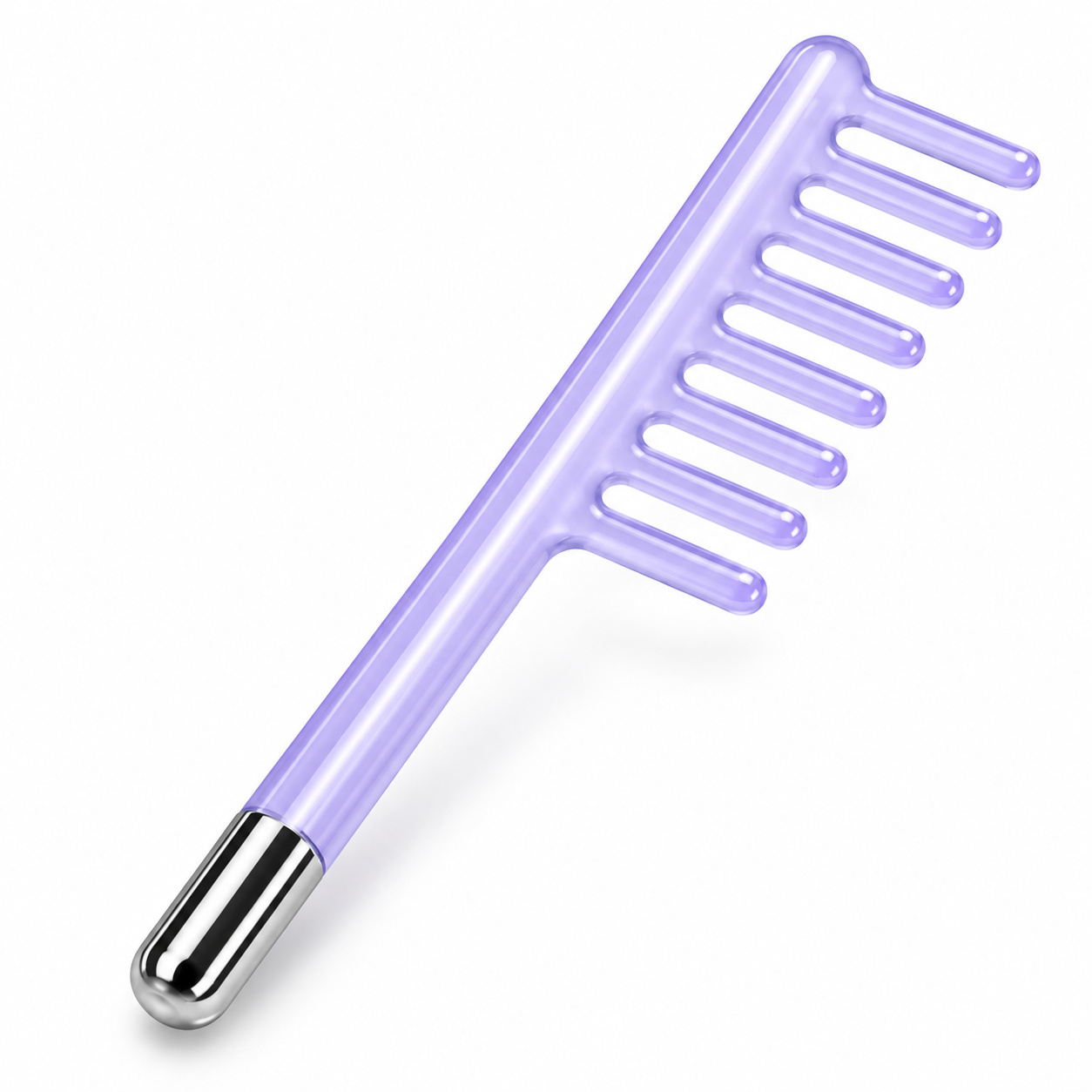 High Frequency Glass Comb Electrode – Purple Replacement Attachment for Scalp & Hair Beauty Devices