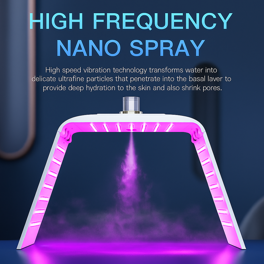 Theia Glow Omega Pro – 7-Color LED Light Therapy PDT Device for Skin Rejuvenation & Anti-Aging