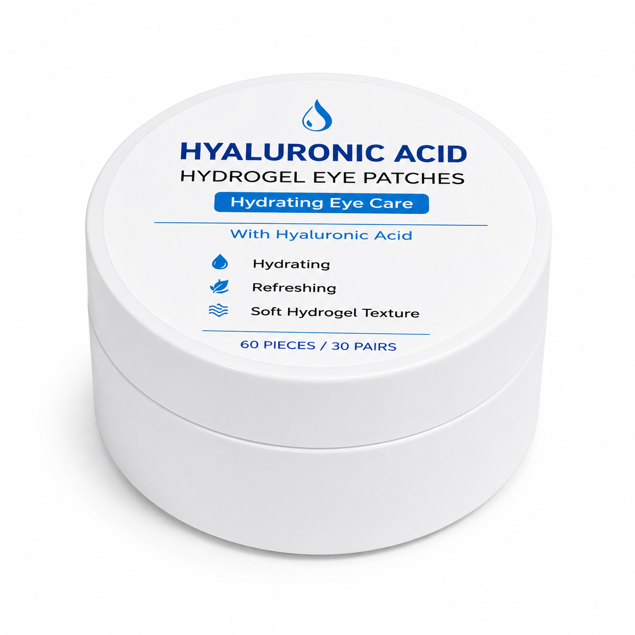 Hyaluronic Acid Hydrogel Under Eye Patches – 60 Pieces / 30 Pairs – Hydrating Eye Care