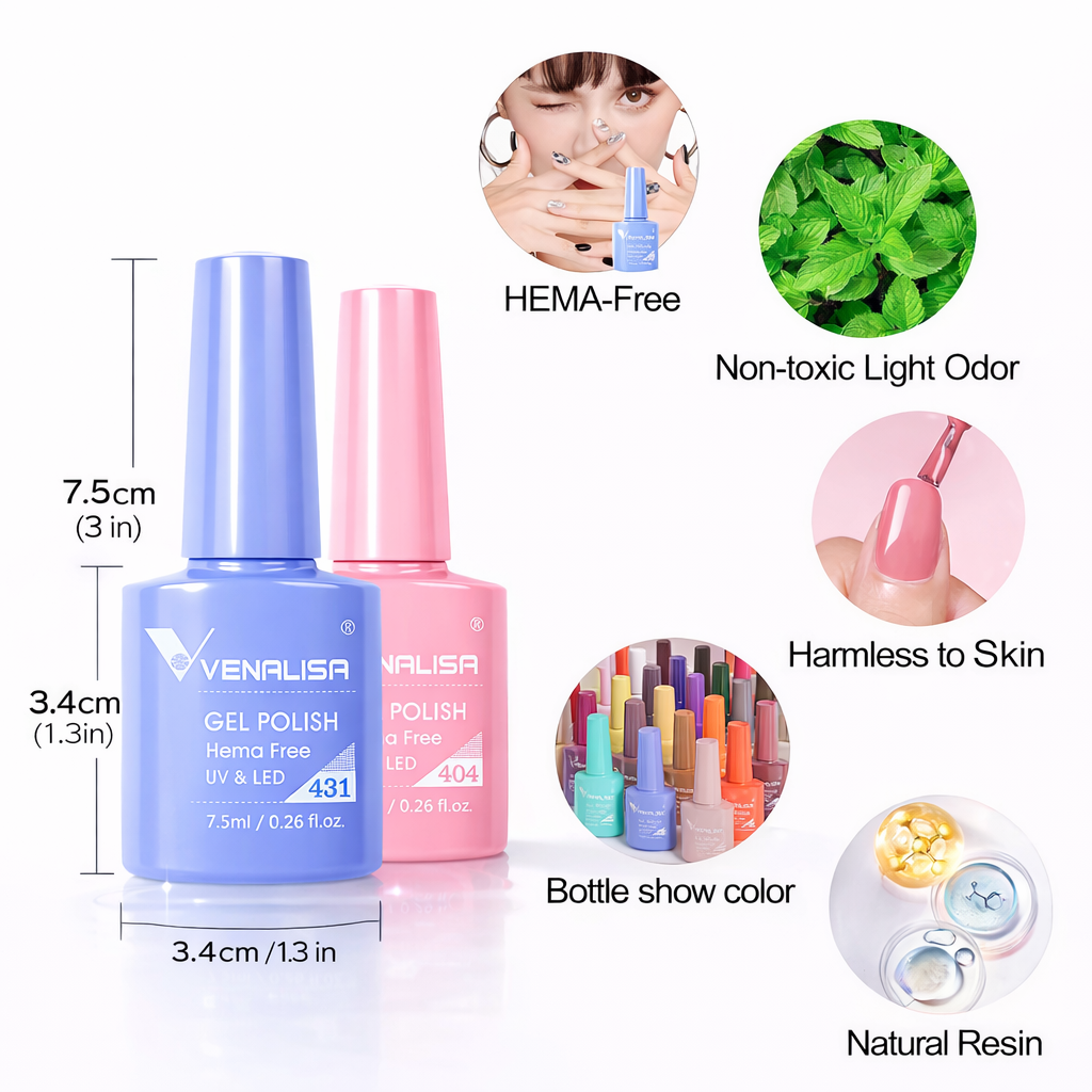 Color VIP4 Gel Polish Kit – HEMA & TPO Free Nail Art Gel Set 60 Colors