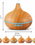 Ultrasonic Wood Grain Aromatherapy Diffuser with Blue LED – USB Essential Oil Humidifier & Cool Mist Air Purifier for Home & Office
