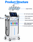 12-in-1 Hydro Dermabrasion Facial Machine with 4-Color LED Light Therapy