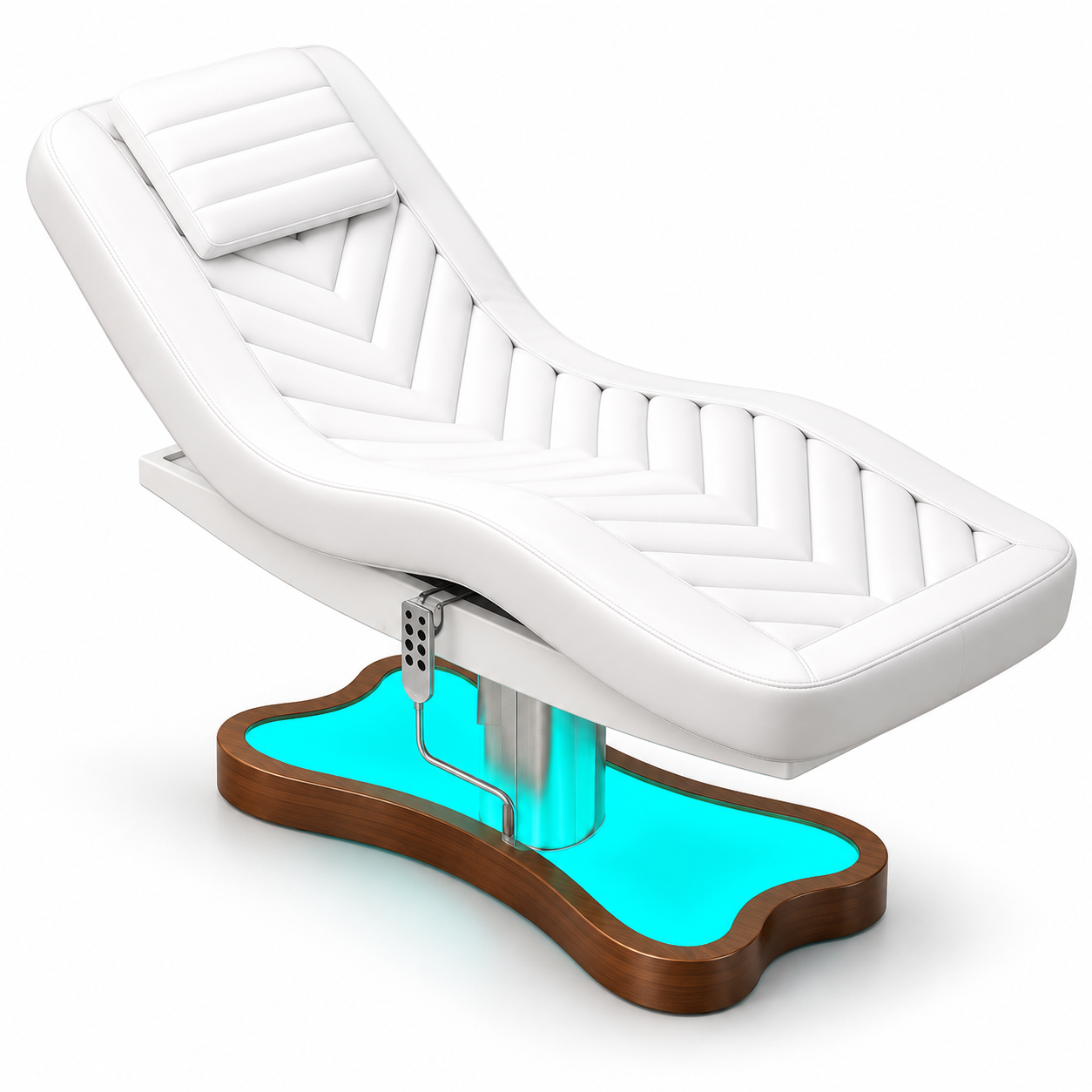 Electric Beauty Treatment Bed with 3 Motors, Adjustable Backrest, Height Control & LED Base