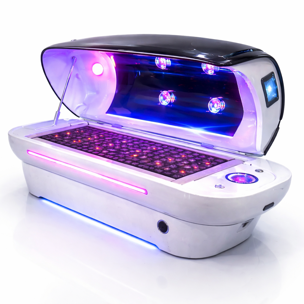 Luxury Infrared Spa Capsule Sauna Bed – Full Spectrum Phototherapy, Graphene Far Infrared, Ozone & Hydrotherapy Massage Pod