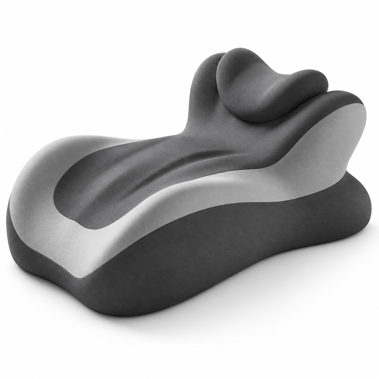 Ergonomic Memory Foam Prone Support Pillow with Adjustable Headrest – Full Body Relaxation Cushion