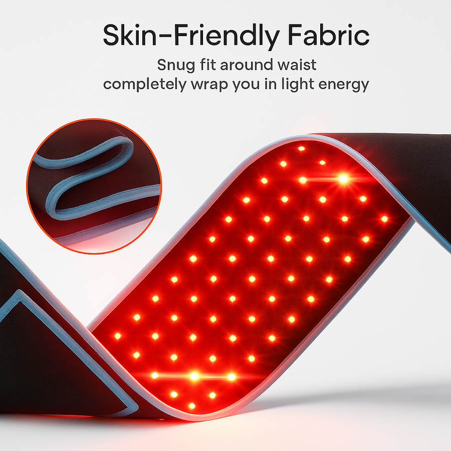 Theia Advanced Red Light Therapy Belt - 660nm:850nm Red+Infrared LED, 105pcs 5050 SMD LED - Pain Relief, Fat Reduction, Body Contouring