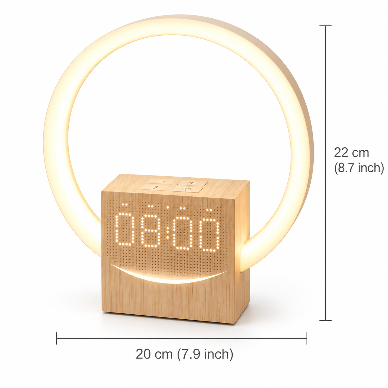 Sunrise Alarm Clock with Ring LED Light, Bluetooth Speaker, White Noise & Sleep Timer