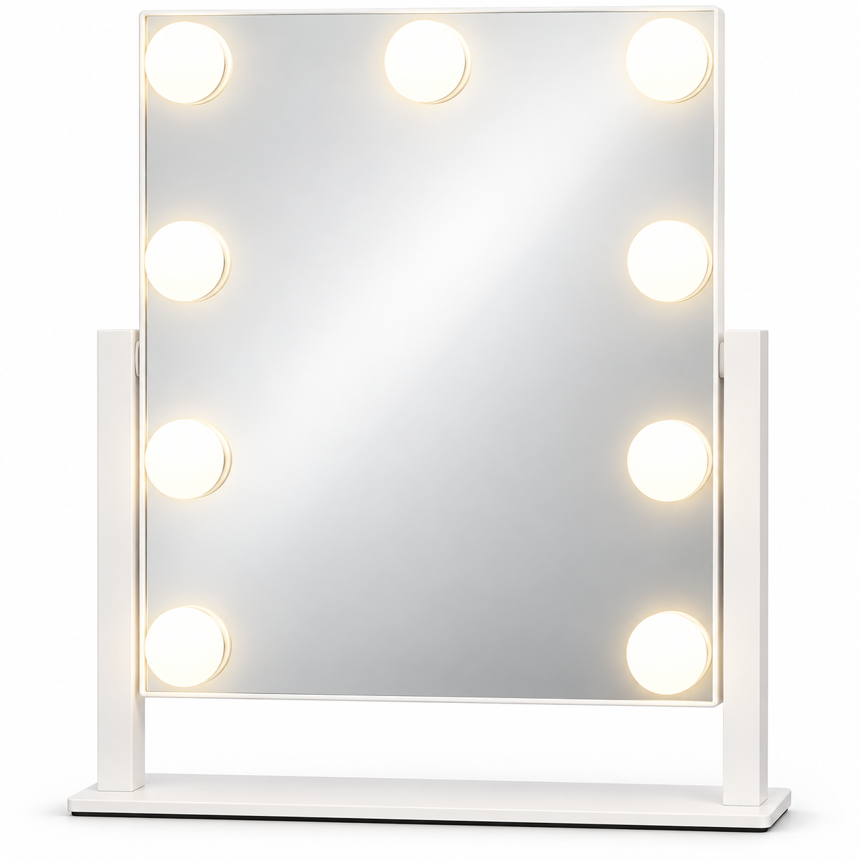 Professional LED Makeup Mirror with 3-Color Lighting, Detachable 10X Magnifying Mirror, Touch Control & 360° Rotation