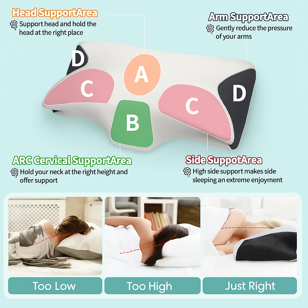 THEIA Ultimate Sleep Pro – Ergonomic Memory Foam Pillow for Neck & Spine Alignment