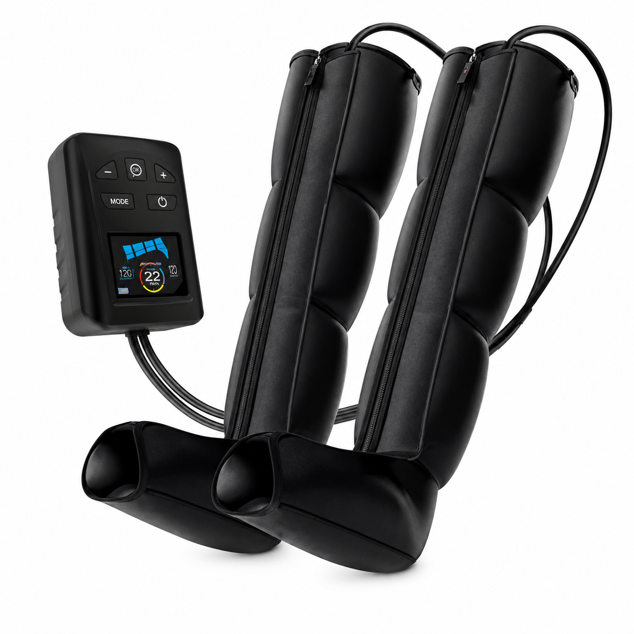 THEIA RecoveryFlow Elite Air Compression Recovery Boots – 4 Chamber Pressotherapy Leg Recovery System