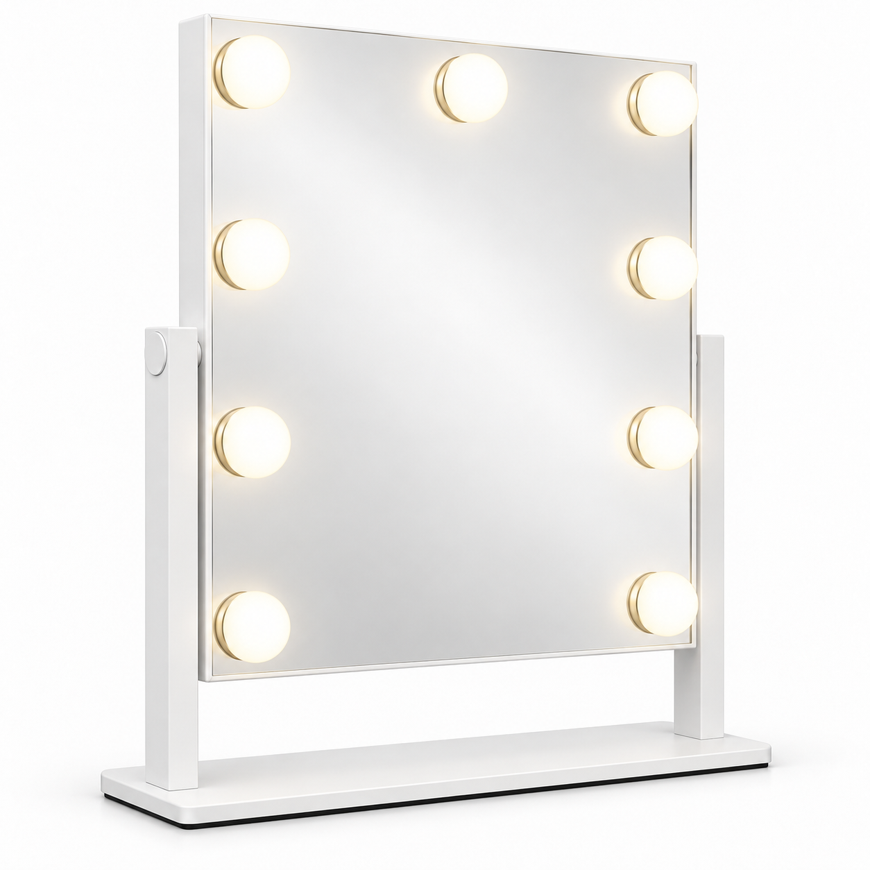 Professional LED Makeup Mirror with 3-Color Lighting, Detachable 10X Magnifying Mirror, Touch Control & 360° Rotation
