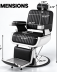 Professional Hydraulic Barber Chair – Black Reclining Salon Chair with Adjustable Headrest & Foldable Footrest