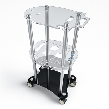 Premium Aluminum Beauty Salon Trolley – Rolling Pedestal Cart with 4 Smooth Wheels for Professional Use