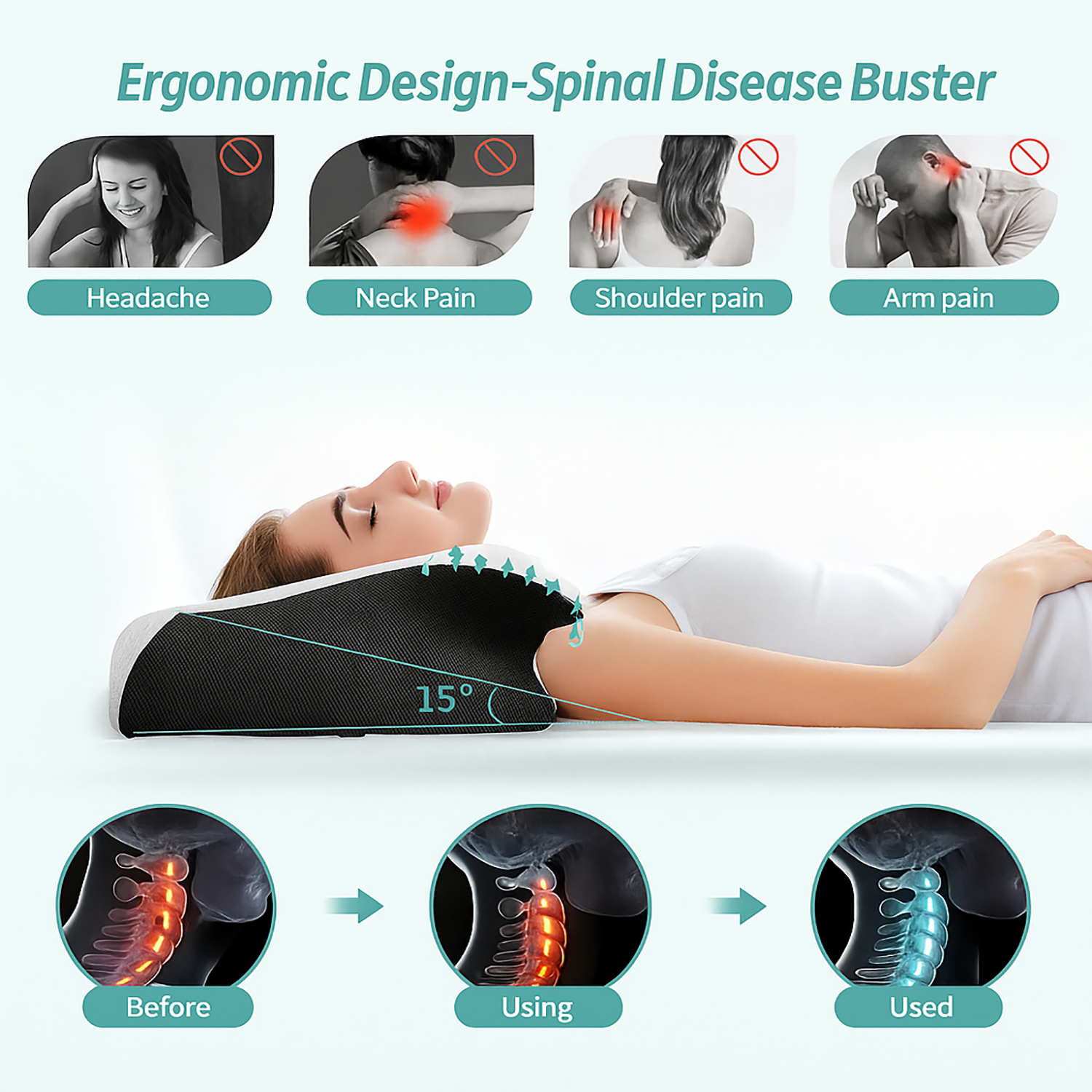 THEIA Ultimate Sleep Pro – Ergonomic Memory Foam Pillow for Neck & Spine Alignment