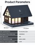 Wooden House Bedside Touch Lamp with 15W Wireless Charging, White Noise & 3-Level Dimming