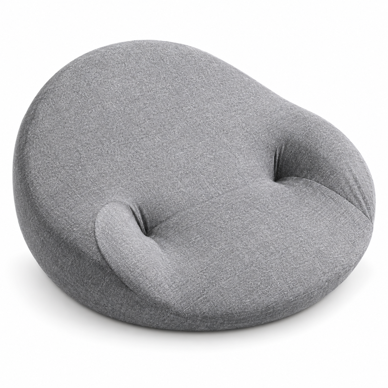 Meditation Floor Cushion with Integrated Back Support – Ergonomic Gray Yoga Sitting Pillow