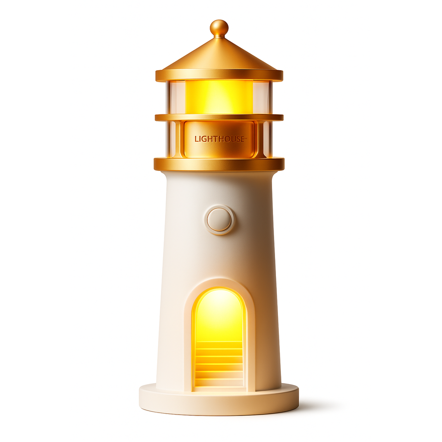 Theia Lighthouse Moon Projection Lamp – Motion Sensor Night Light with Bluetooth Music