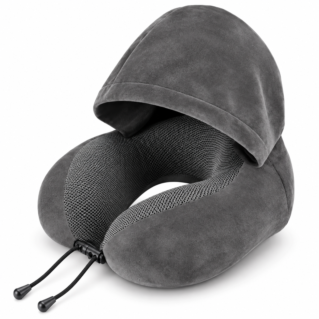 Hooded Memory Foam Travel Neck Pillow – Ergonomic Comfort for Every Journey