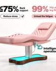 Electric Beauty Treatment Bed with 3 Motors, Adjustable Backrest, Height Control & LED Base