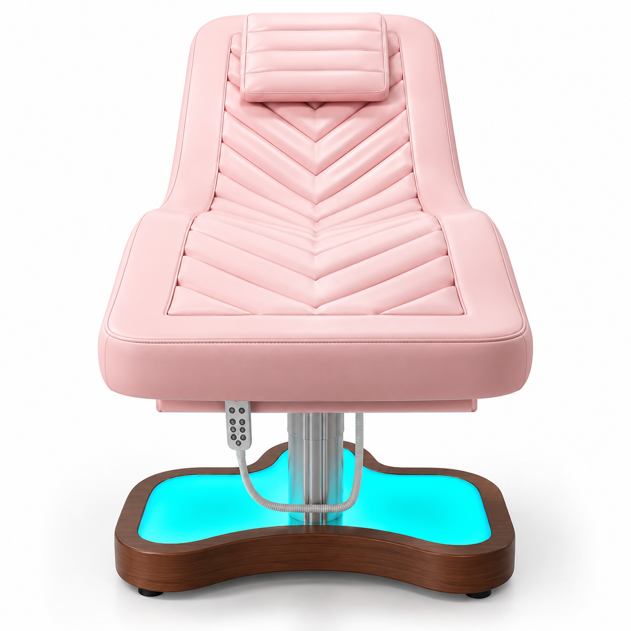 Electric Beauty Treatment Bed with 3 Motors, Adjustable Backrest, Height Control & LED Base