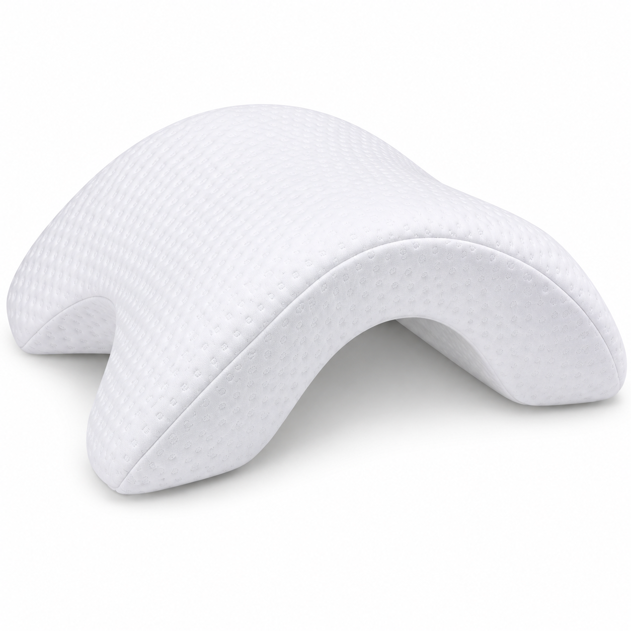 Ergonomic Memory Foam Arm Rest Pillow for Side Sleepers – Contoured Neck and Shoulder Support Cushion, White