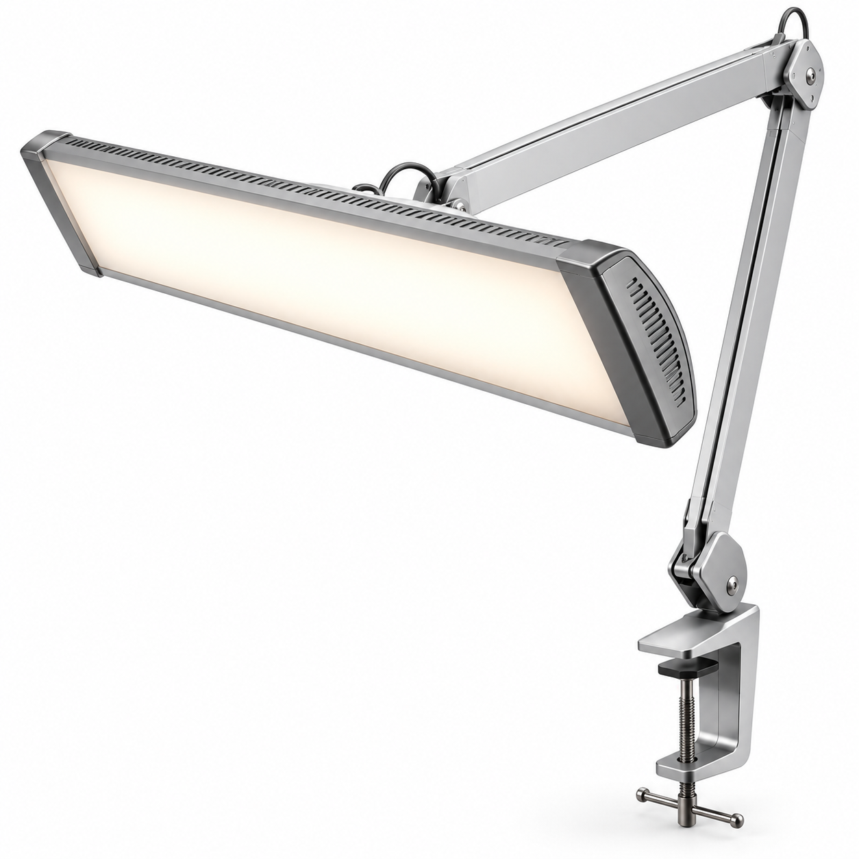 Professional 45W Dimmable LED Beauty Salon Task Lamp – Touch Control, 6000K Daylight & Adjustable Clamp Arm