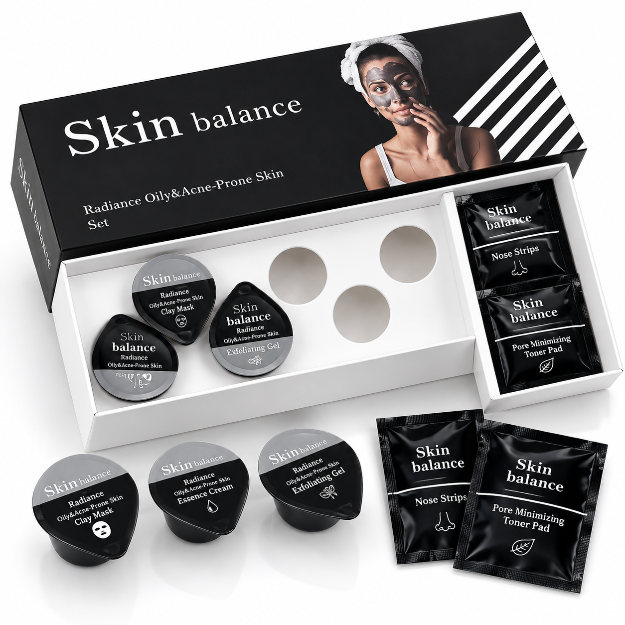 Skin Balance Facial Care Set for Oily Skin – 5-Piece Travel Skincare Kit