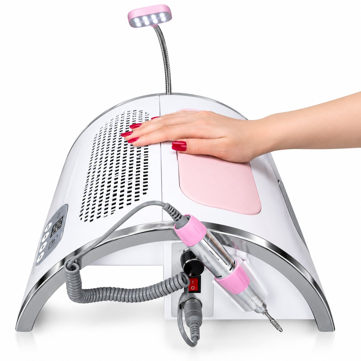 4-in-1 Professional Nail Station – 54W UV LED Lamp, 25,000 RPM Nail Drill & Dust Collector