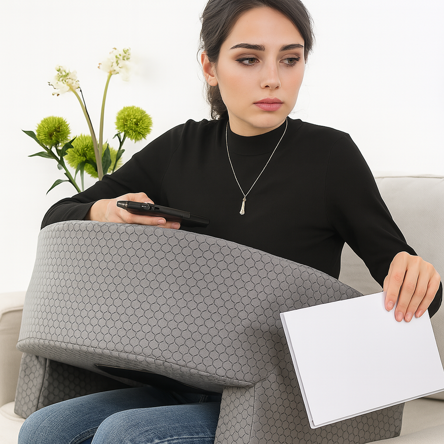 UltraComfort Memory Foam Bed Reading Pillow – Ergonomic Arm Support for Gaming, Relaxation, and Work
