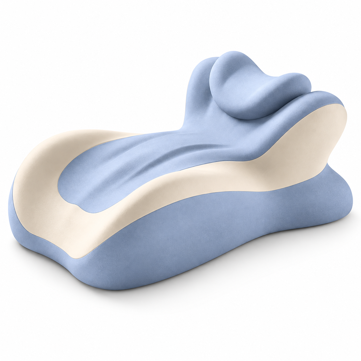 Ergonomic Memory Foam Prone Support Pillow with Adjustable Headrest – Full Body Relaxation Cushion