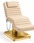 Professional Electric Facial Treatment Bed – 3-Motor Adjustable Beauty Bed with Foot Control, Remote Control & LED Gold Base