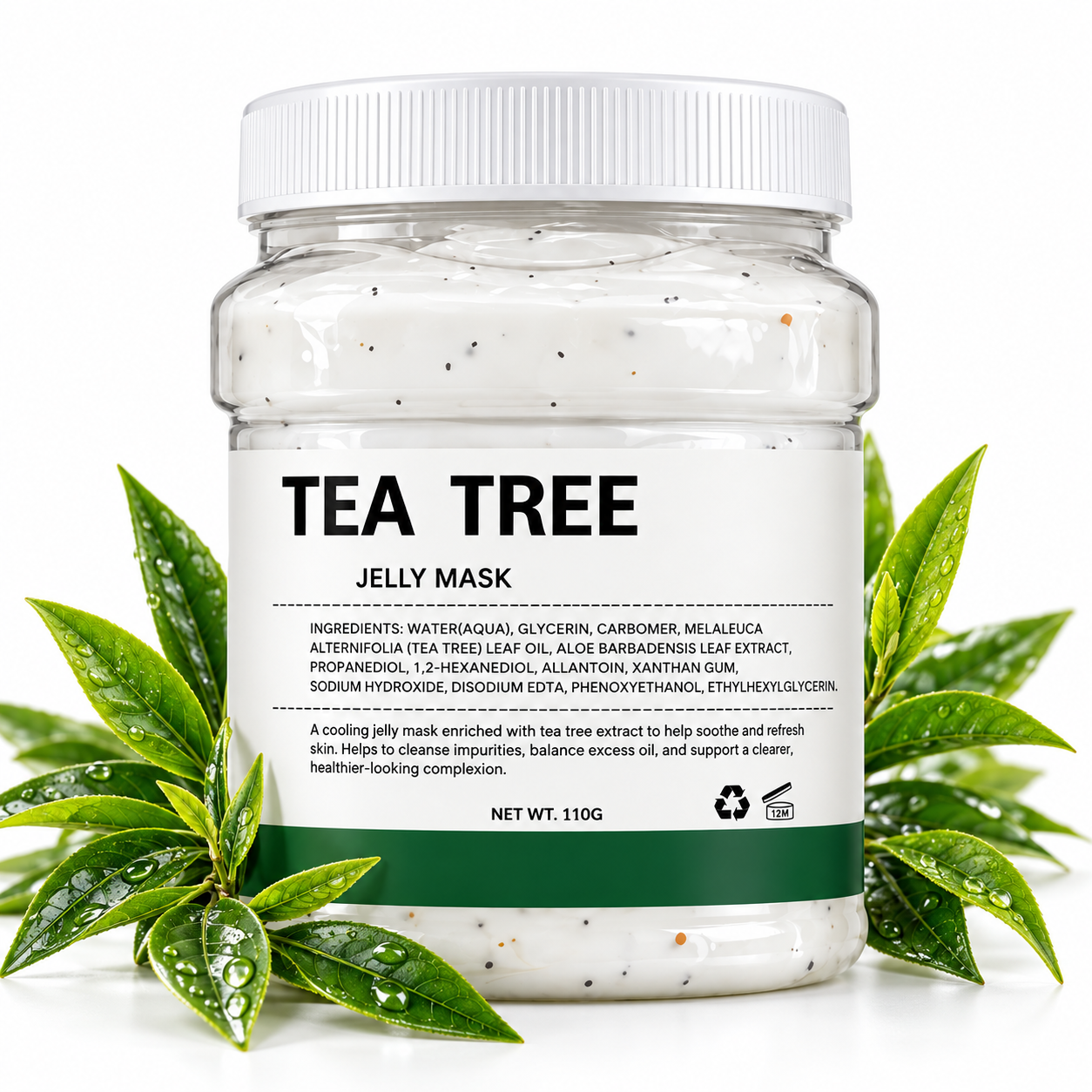 Professional Tea Tree Hydro Jelly Peel-Off Facial Mask Powder 300g / 10.6 oz – Clarifying & Purifying Spa Mask