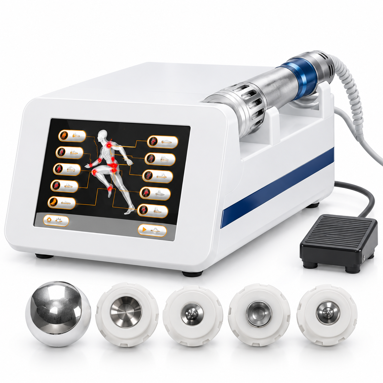 Professional Radial Shockwave Therapy Machine – 1–21 Hz, Adjustable 1–4 Bar, Touchscreen & Multiple Treatment Heads