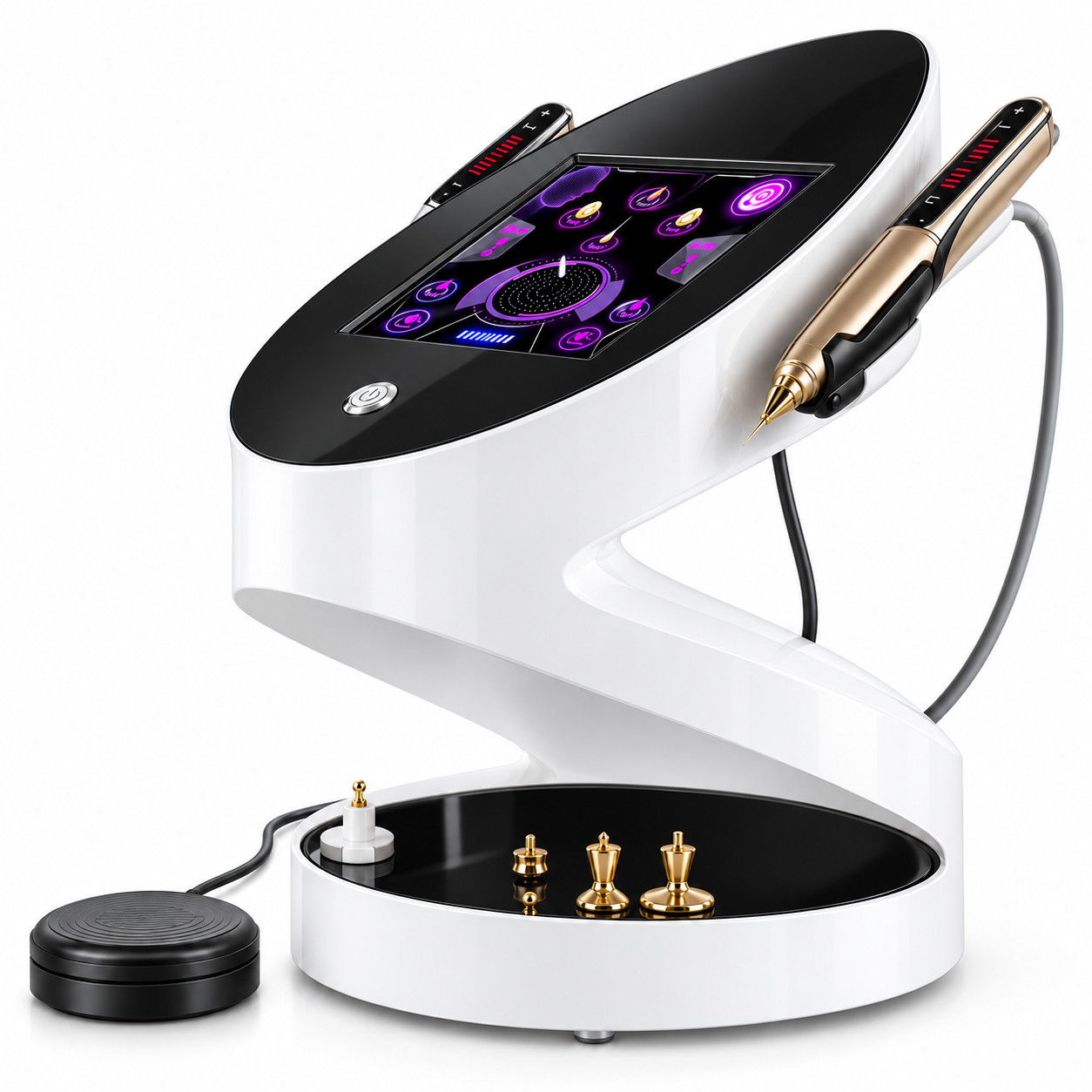 2-in-1 Ozone & Gold Plasma Facial Machine with Touchscreen and Dual Treatment Pens