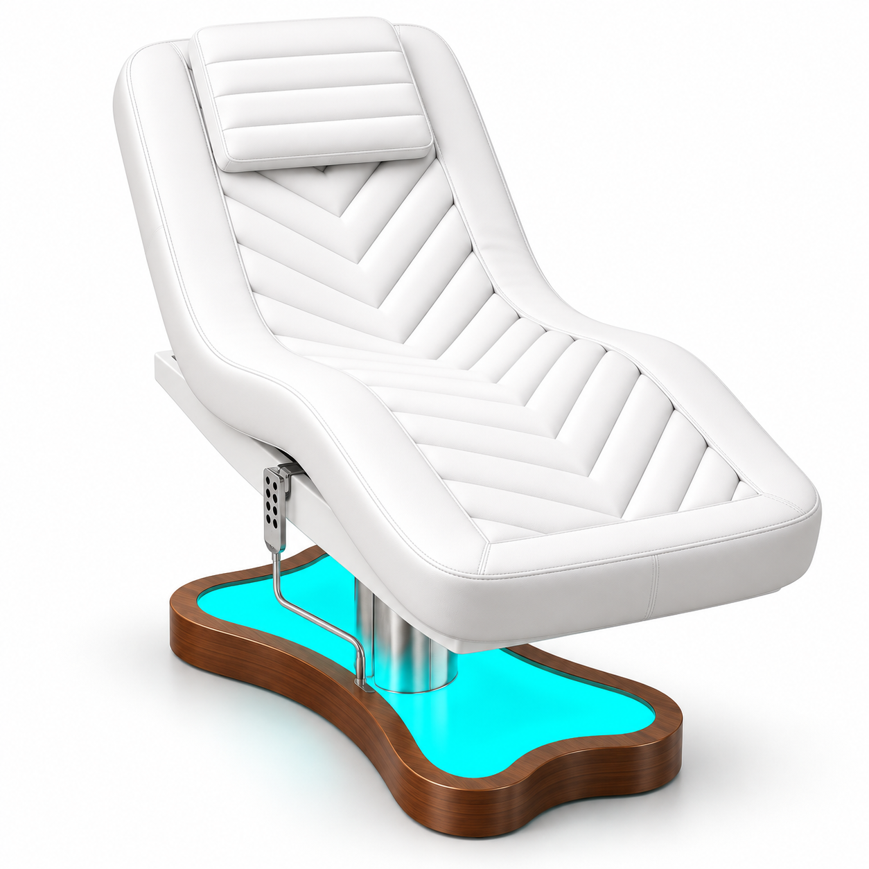 Electric Beauty Treatment Bed with 3 Motors, Adjustable Backrest, Height Control & LED Base