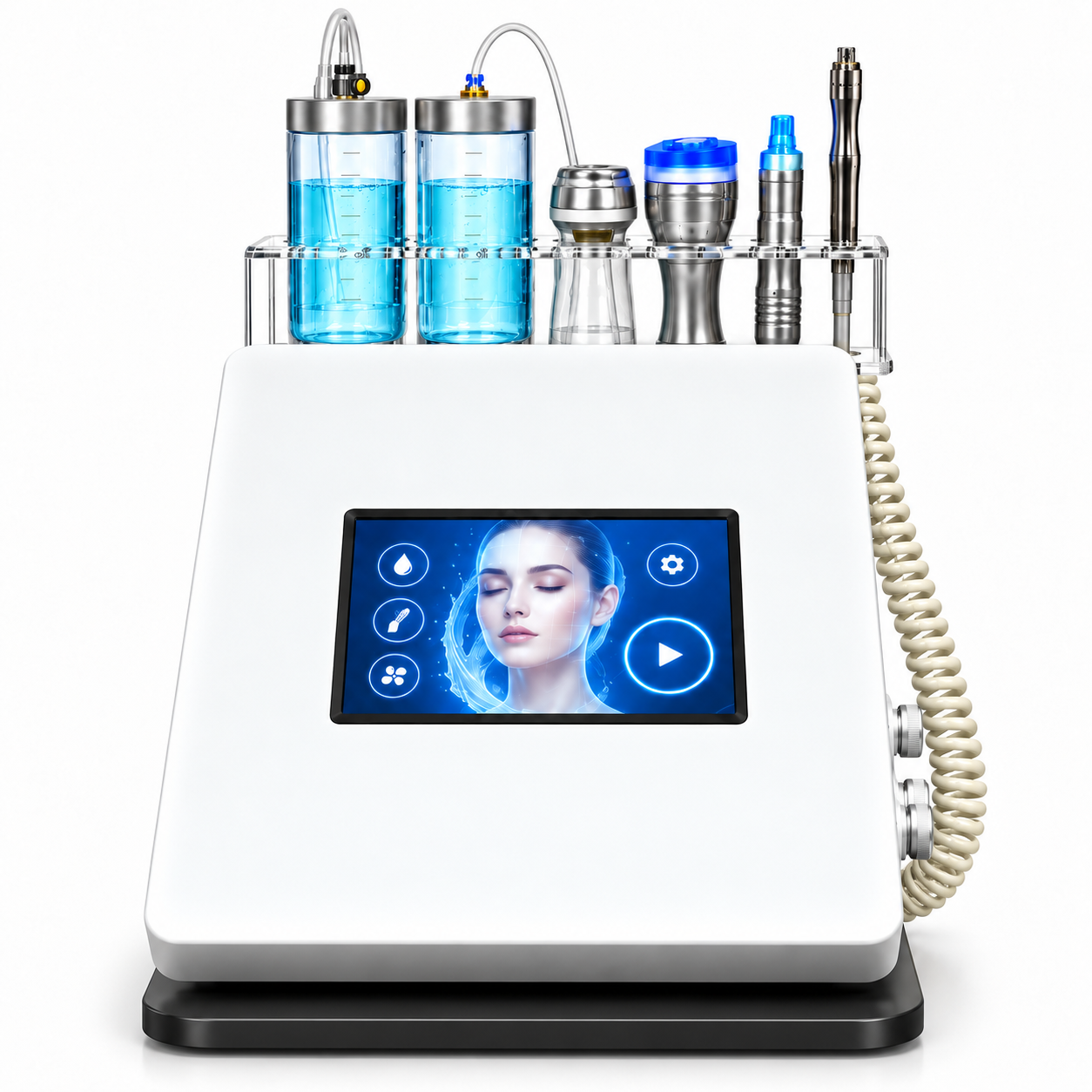 4-in-1 Hydro Dermabrasion Facial Machine with Ultrasonic, Microdermabrasion & Cold Hammer