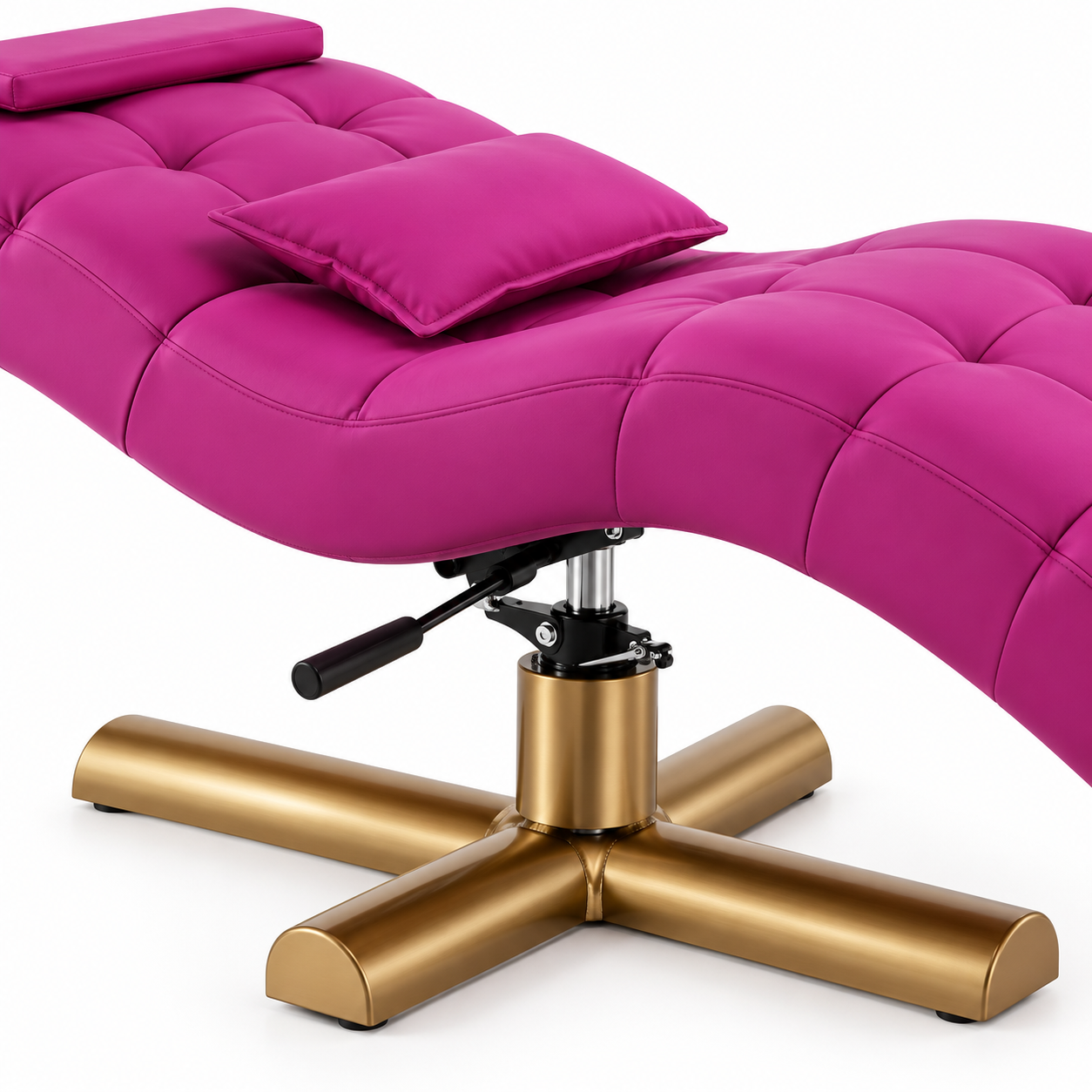 Hydraulic Curved Lash Bed – Professional Beauty Salon Treatment Chair with Gold Metal Base