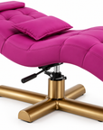 Hydraulic Curved Lash Bed – Professional Beauty Salon Treatment Chair with Gold Metal Base