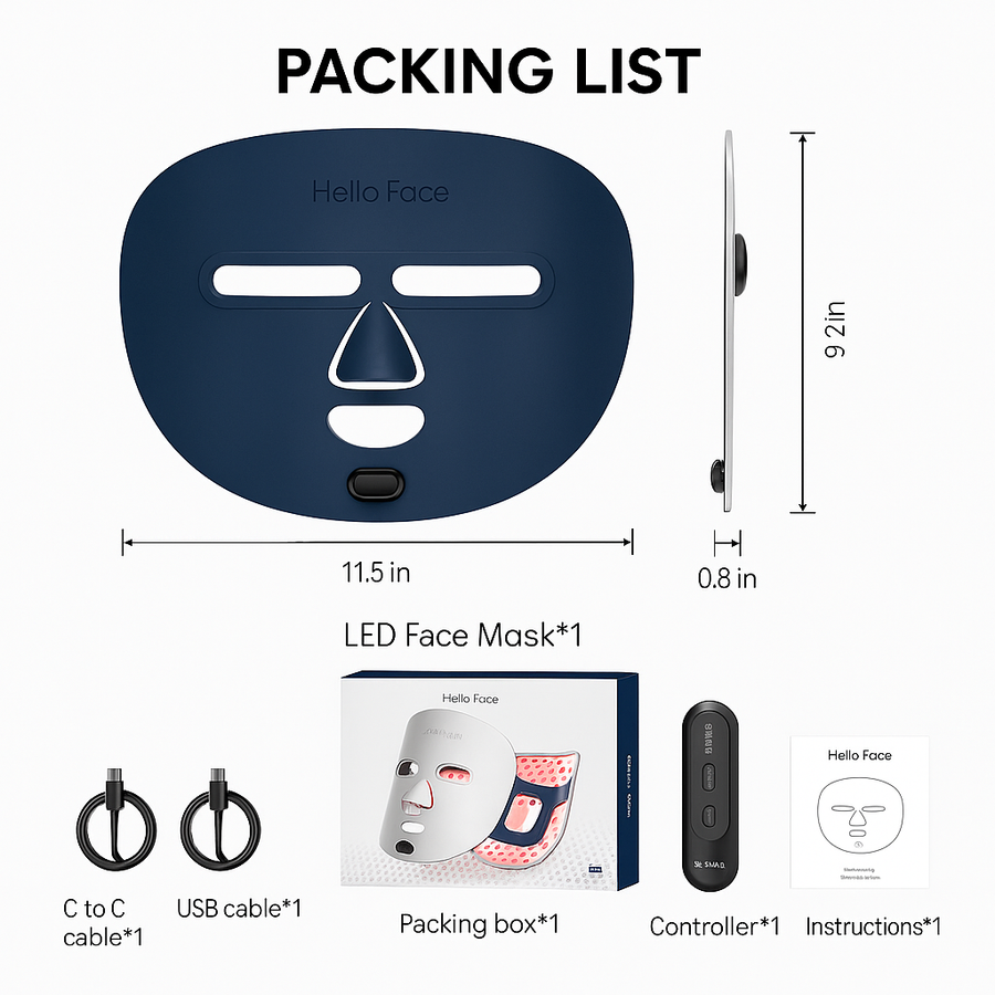 Professional Ultra-light  LED Facial Mask – Red Light & Near-Infrared Skin Therapy