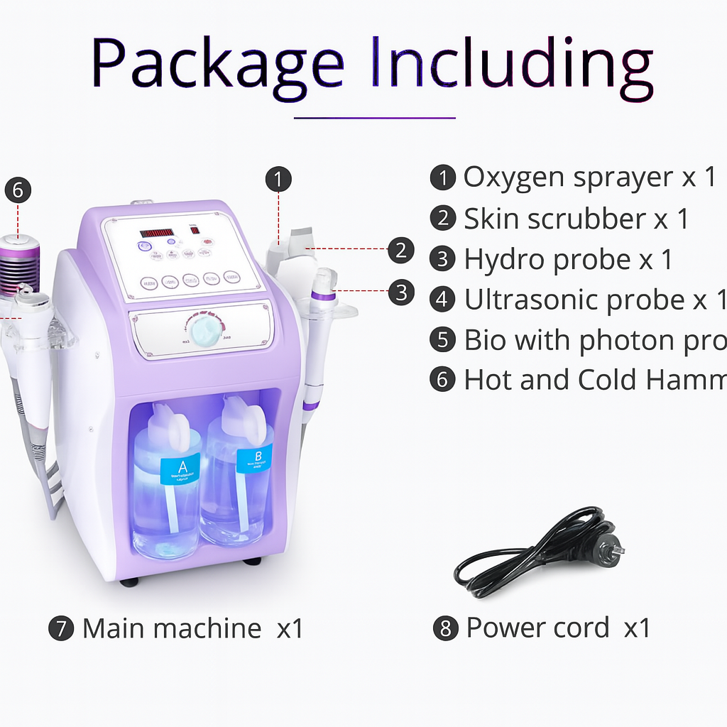 Theia SPA Pro 6-in-1 Hydro Dermabrasion Facial Machine – Professional Aqua Peeling