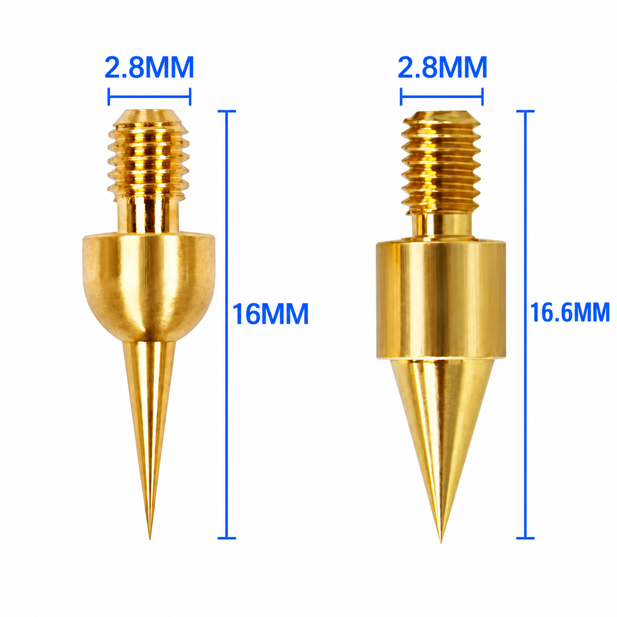 20-Piece Gold Plasma Pen Replacement Needle Tips – Fine & Standard Pointed Screw-In Electrodes
