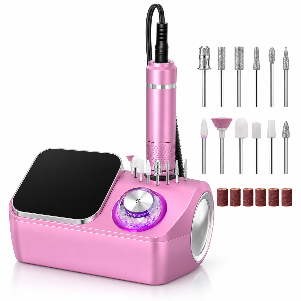 Professional Electric Nail Drill 45,000 RPM 36W with LCD Display, Forward/Reverse Rotation & Nail Drill Bits – Electric Nail File for Manicure and Pedicure