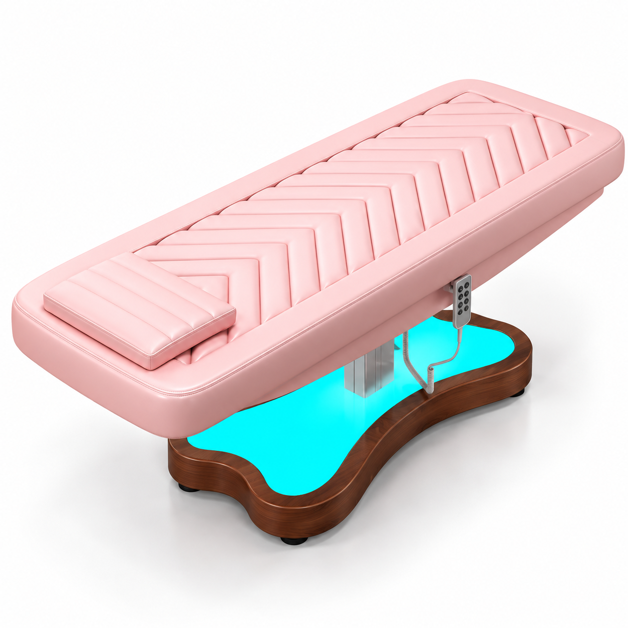 Electric Beauty Treatment Bed with 3 Motors, Adjustable Backrest, Height Control & LED Base