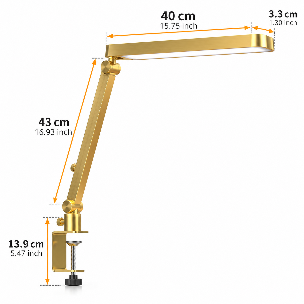 Luxury Gold Professional LED Nail Desk Lamp – Adjustable 3-Color Salon Lighting