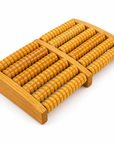 6-Row Wooden Foot Massage Roller with Rotating Reflexology Rollers