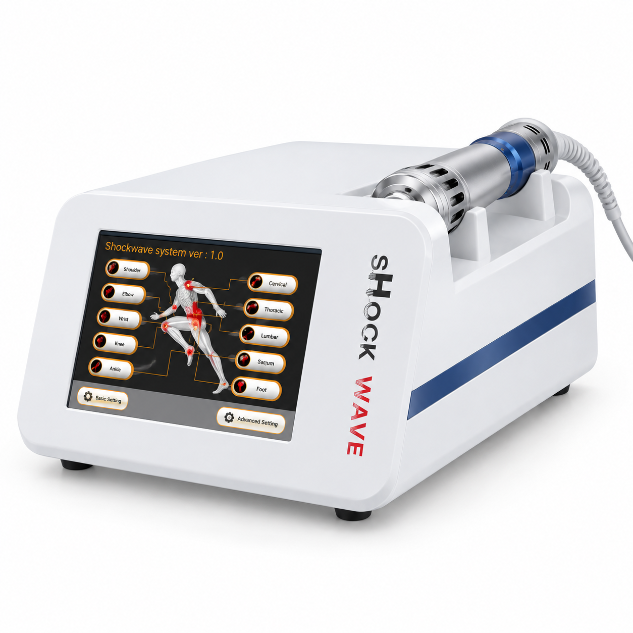 Professional Radial Shockwave Therapy Machine – 1–21 Hz, Adjustable 1–4 Bar, Touchscreen & Multiple Treatment Heads